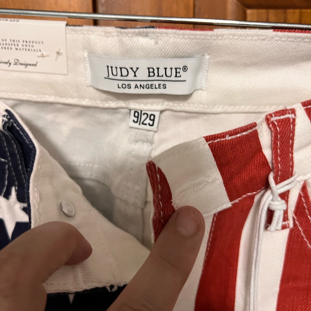 Judy Blue size 9/29 American flag flares. NWT.